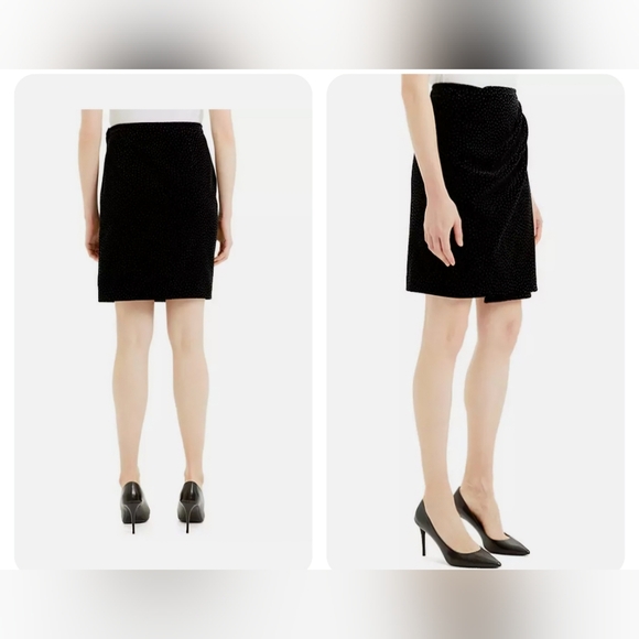 Theory - Pleat Wrap Skirt - Black/White - Picture 2 of 3